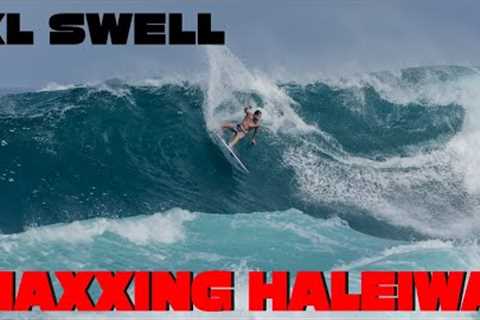 MAXXING HALEIWA (4K Raw) HUGE WAVES IN HAWAII
