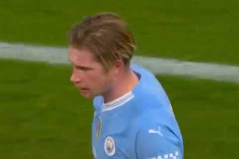 Furious Kevin De Bruyne clashes with Pep Guardiola and Man City bench during Liverpool showdown