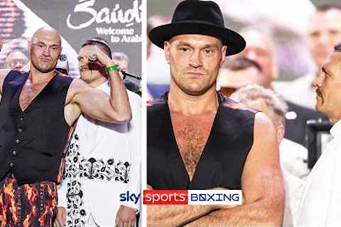 FURY REFUSES STAREDOWN! ❌  Tyson Fury and Oleksandr Usyk go head-to-head at final press conference