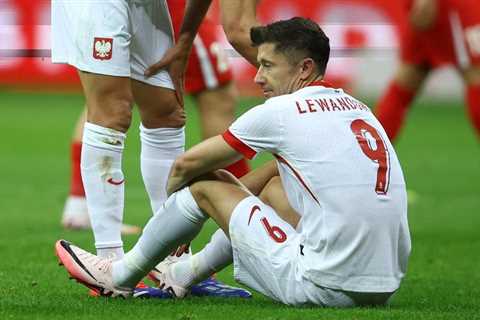 Barcelona forward Robert Lewandowski limps off in friendly six days before Poland Euro 2024 debut