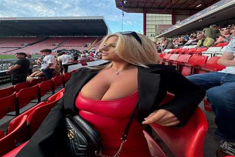 Apollonia Llewellyn Turns Heads in Red Leather Outfit at Barnsley Football Game