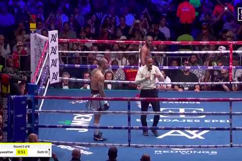 Floyd Mayweather's Exhibition Rematch Ends in Referee Controversy