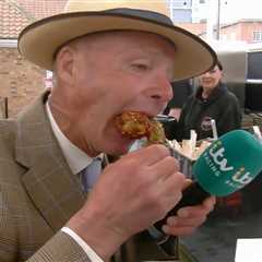 ITV Racing host NICKS spectator's Guinness on live TV after battling UK's hottest chicken wings