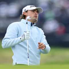 Shock Open leader Jacob Skov Olesen dates glamorous Brit golfer Darcey Harry and caddies for her on ..