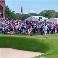 Bizarre scenes as bright green sex toy thrown on 18th green at PGA FedEx Cup as angry star boots it ..