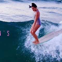 LONGBOARD SURFING CHUN''S REEF Sunset Session