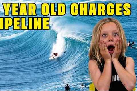 MASSIVE SWELL approaches NORTH SHORE | 8 Y.O Paddles Out!